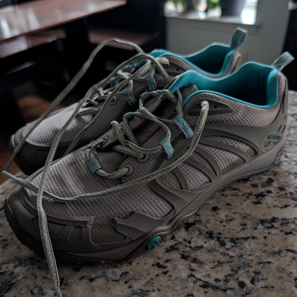 Merrell Teal and Grey Women's Proterra Sport Hiking Shoe Brand New(Flaw) Sz 10.5